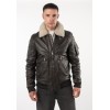 Geacă de piele maro vintage pentru bărbați Mauritius MMSkypatrol stil aviator cu guler Teddy