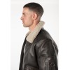 Geacă de piele maro vintage pentru bărbați Mauritius MMSkypatrol stil aviator cu guler Teddy