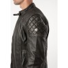 Mauritius MMZeplyn - Geacă de Piele Bărbați Negru Antic Regular Fit Stil Biker Geacă de piele bărbați Mauritius MMZeplyn Negru Antic cu finisaj vintage și detalii matlasate