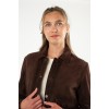 Geacă de Piele Întoarsă Damă Mauritius Maro Roșiatic MWAristea