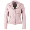 Mauritius MWBajah - Geacă de Piele Damă Roz Prafuit Regular Fit, Stil Biker Geacă de Piele Damă Mauritius Roz Prafuit MWBajah cu Guler Biker și Fermoare Decorative