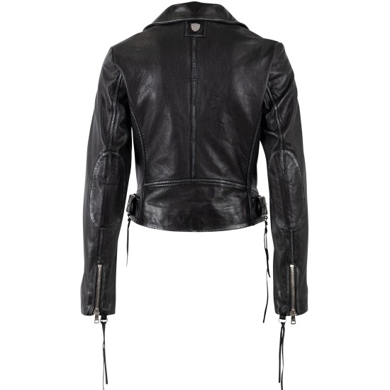 Geacă Biker de Piele Damă Mauritius Neagră MWBatuh Geacă Biker de Piele Damă Mauritius Neagră MWBatuh