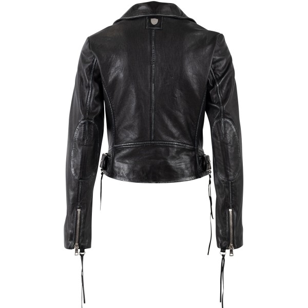 Geacă Biker de Piele Damă Mauritius Neagră MWBatuh