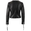 Bolero de Piele Damă Mauritius Negru MWBouelle Bolero de piele damă Mauritius MWBouelle negru, Regular Fit, cu decolteu rotund, fermoar frontal și mâneci lungi