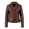 Geacă de Piele Mauritius MWFarah - Coniac Biker Style geaca piele dama mauritius coniac mwfarah regular fit stil biker asimetric