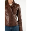Geacă de Piele Mauritius MWFarah - Coniac Biker Style geaca piele dama mauritius coniac mwfarah regular fit stil biker asimetric