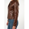 Geacă de Piele Mauritius MWFarah - Coniac Biker Style geaca piele dama mauritius coniac mwfarah regular fit stil biker asimetric