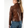 Geacă de Piele Mauritius MWFarah - Coniac Biker Style geaca piele dama mauritius coniac mwfarah regular fit stil biker asimetric