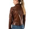 Geacă de Piele Mauritius MWFarah - Coniac Biker Style geaca piele dama mauritius coniac mwfarah regular fit stil biker asimetric