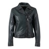 Geacă de Piele Mauritius MWFarah - Verde Închis Biker Style geaca piele dama mauritius verde inchis mwfarah regular fit stil biker asimetric