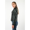 Geacă de Piele Mauritius MWFarah - Verde Închis Biker Style geaca piele dama mauritius verde inchis mwfarah regular fit stil biker asimetric