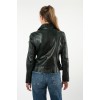 Geacă de Piele Mauritius MWFarah - Verde Închis Biker Style geaca piele dama mauritius verde inchis mwfarah regular fit stil biker asimetric