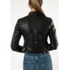 Geacă de Piele Damă Mauritius MWIsadora Neagră Slim Fit cu stea aplicată pe spate