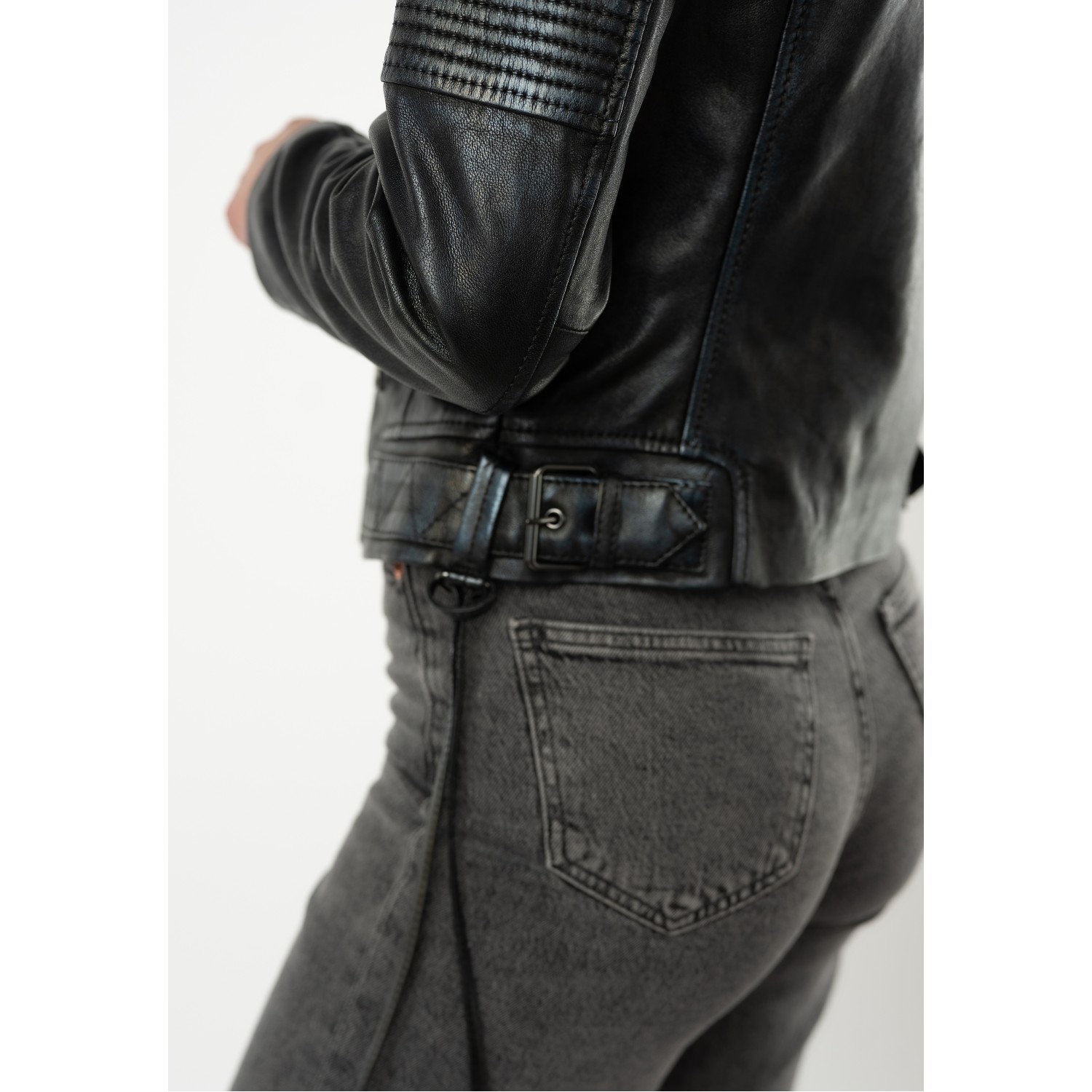 Mauritius MWJuna - Geacă de Piele Damă Neagră Geacă de Piele Damă Mauritius Neagră MWJuna Slim Fit