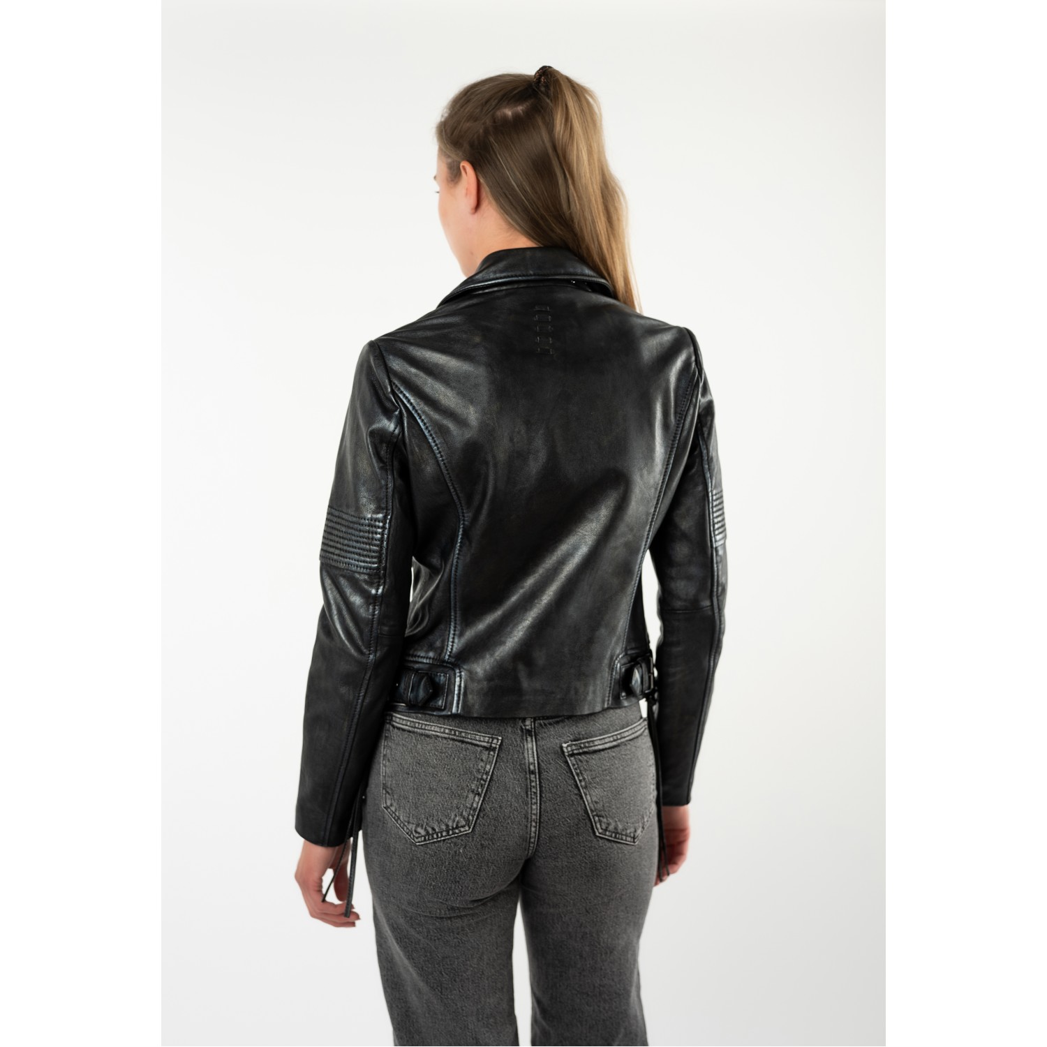Mauritius MWJuna - Geacă de Piele Damă Neagră Geacă de Piele Damă Mauritius Neagră MWJuna Slim Fit