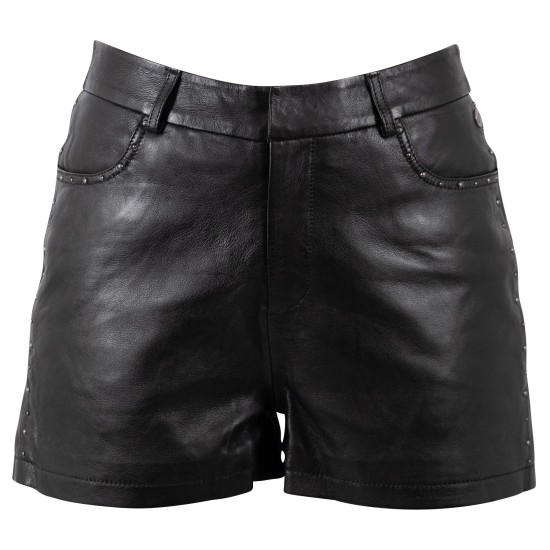 Pantaloni Scurți din Piele Damă Mauritius Negri MWLuneth