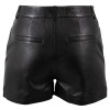 Pantaloni scurți din piele damă negri Mauritius MWLuneth din piele naturală de miel