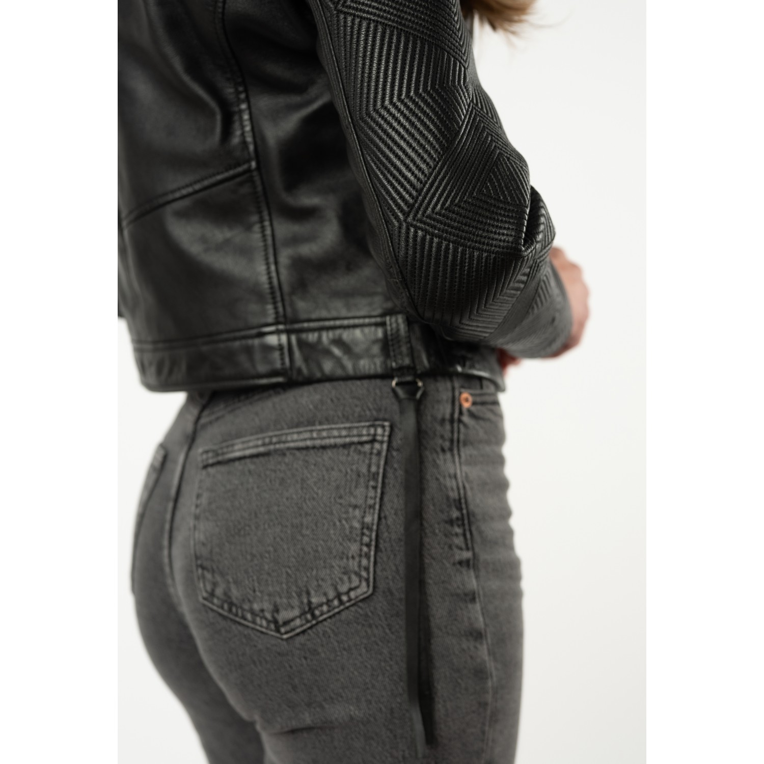 Mauritius MWNova - Geacă de Piele Damă Neagră Slim Fit Geacă de Piele Damă Mauritius Neagră MWNova Slim Fit