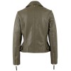 Geacă de Piele Damă Mauritius Olive MWPasja Geacă de piele damă Mauritius MWPasja olive, Regular Fit, cu rever, fermoar asimetric și catarame laterale