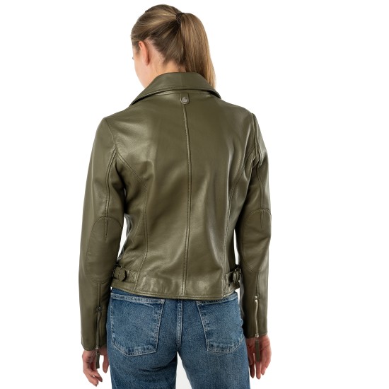 Geacă de Piele Damă Mauritius Olive MWPasja Geacă de Piele Damă Mauritius Olive MWPasja
