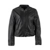 Geacă de Piele Damă Mauritius Negru MWSvala Geacă de piele damă Mauritius MWSvala negru, Regular Fit, cu guler scurt ridicat, fermoar frontal și tiv elastic