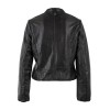 Geacă de Piele Damă Mauritius Negru MWSvala Geacă de piele damă Mauritius MWSvala negru, Regular Fit, cu guler scurt ridicat, fermoar frontal și tiv elastic