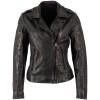 Geacă de Piele Damă Mauritius Negru Antic MWWona Biker Slim Fit