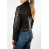 Geacă de Piele Damă Mauritius Negru Antic MWWona Biker Slim Fit