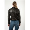 Geacă de Piele Damă Mauritius Negru Antic MWWona Biker Slim Fit