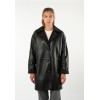 Mauritius MWYuki - Palton de Piele Damă Negru Oversize Palton de Piele Damă Mauritius Negru MWYuki Oversize cu Căptușeală Teddy