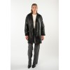 Mauritius MWYuki - Palton de Piele Damă Negru Oversize Palton de Piele Damă Mauritius Negru MWYuki Oversize cu Căptușeală Teddy