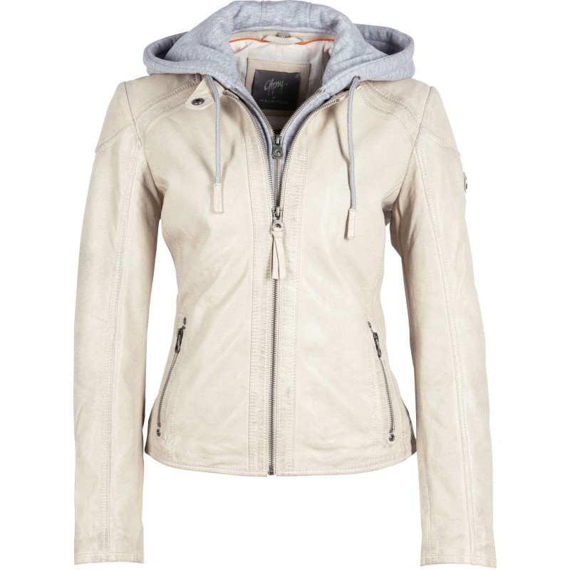 Geaca de Piele Dama Gipsy Alba April – Geci de Piele