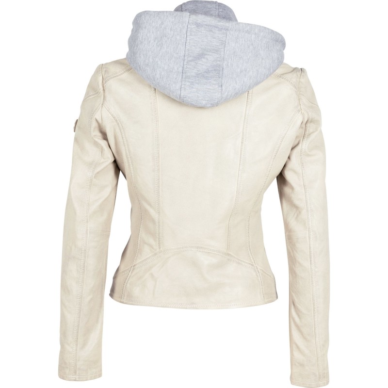 Geaca de Piele Dama Gipsy Alba April – Geci de Piele