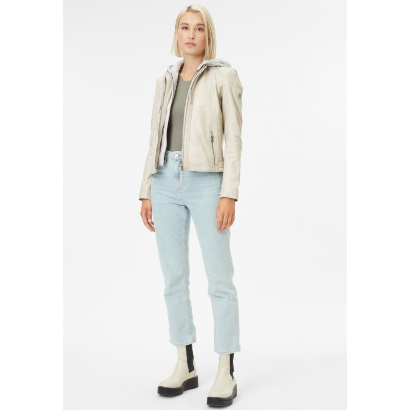 Geaca de Piele Dama Gipsy Alba April – Geci de Piele