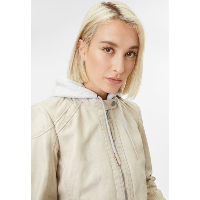 Geaca de Piele Dama Gipsy Alba April – Geci de Piele