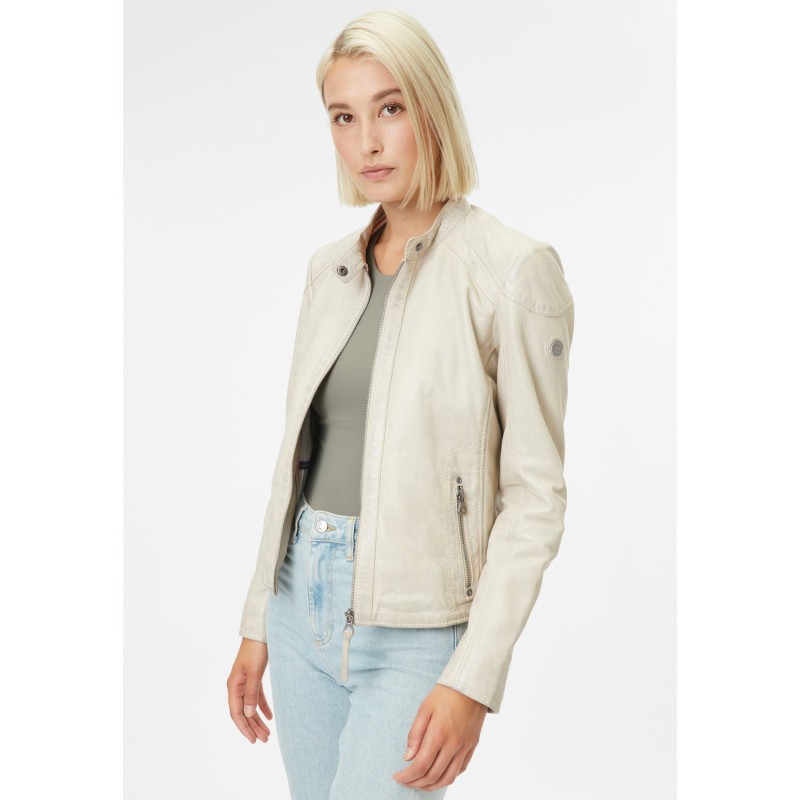 Geaca de Piele Dama Gipsy Alba April – Geci de Piele