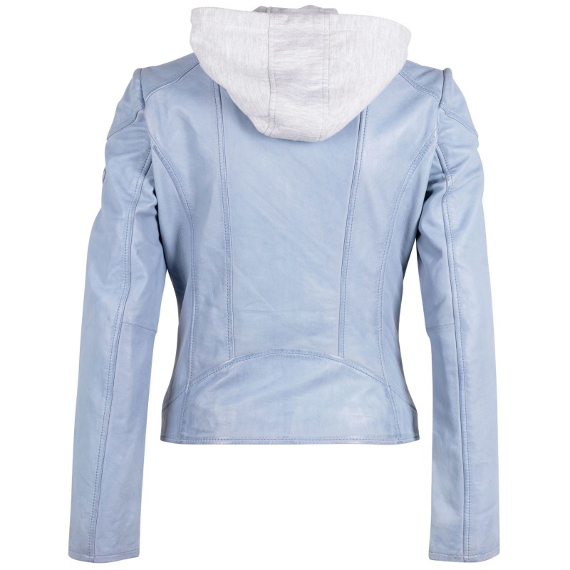 Geaca de Piele Dama Gipsy Albastru Deschis April – Geci de Piele