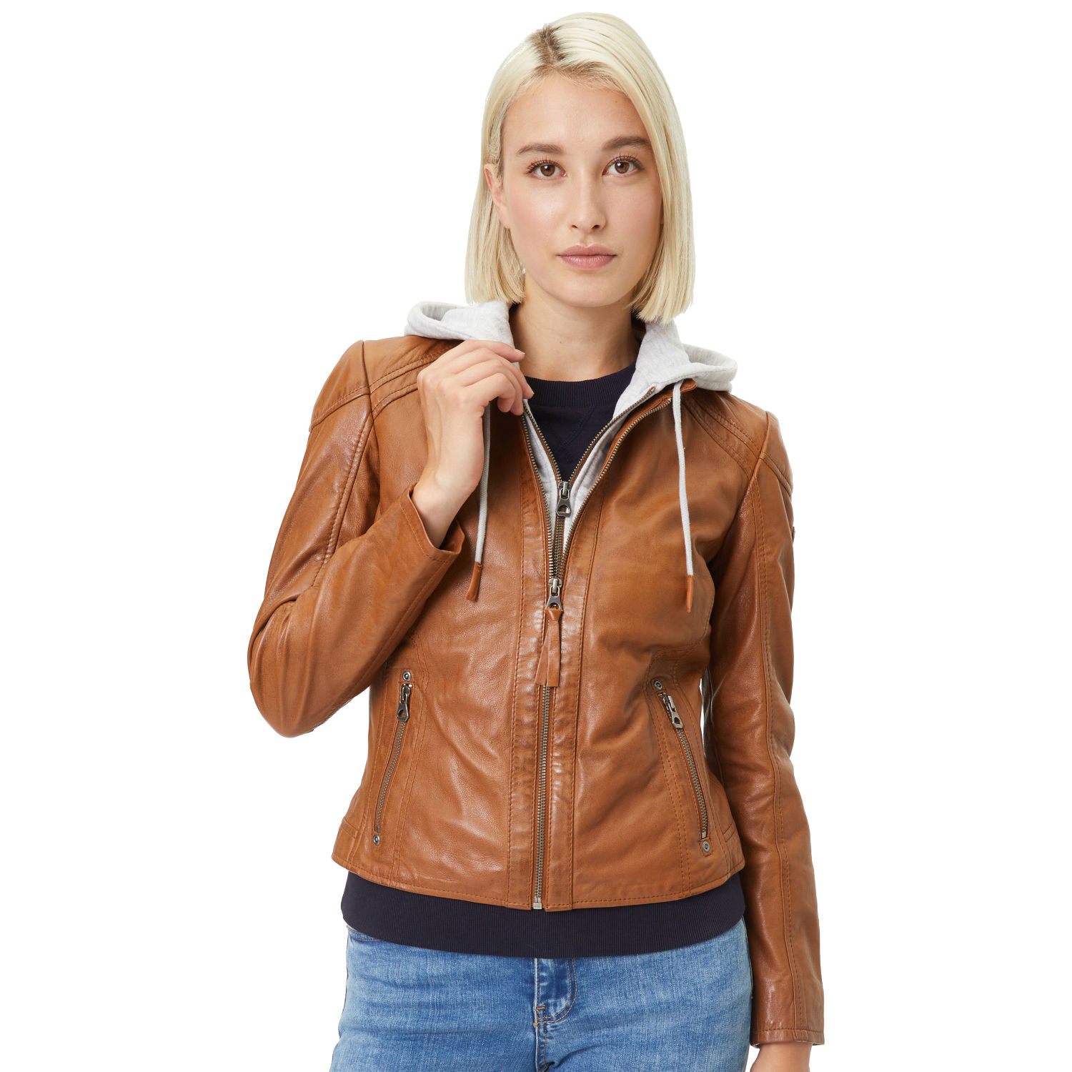 Geaca de Piele Dama Gipsy Coniac April – Geci de Piele