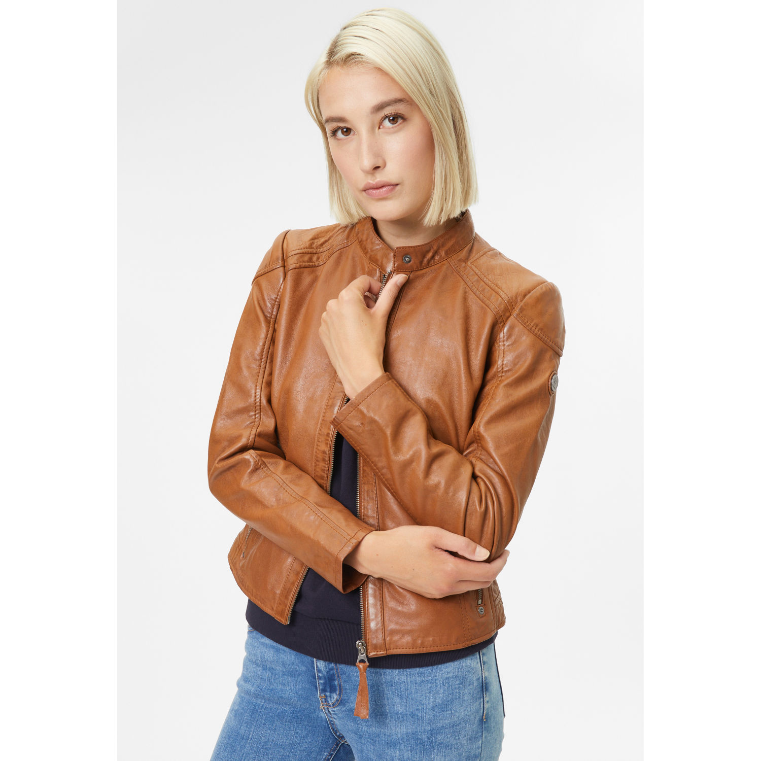 Geaca de Piele Dama Gipsy Coniac April – Geci de Piele