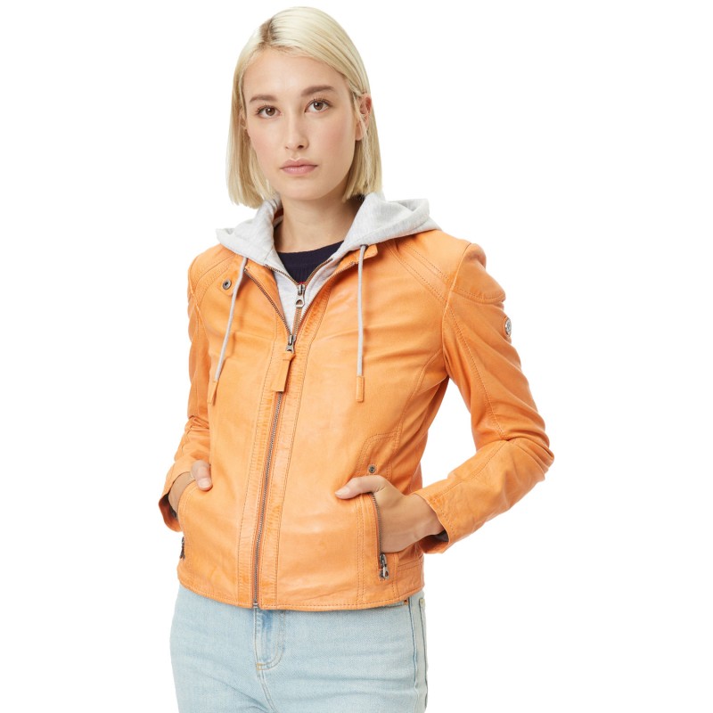 Geaca de Piele Dama Gipsy Portocalie April – Geci de Piele