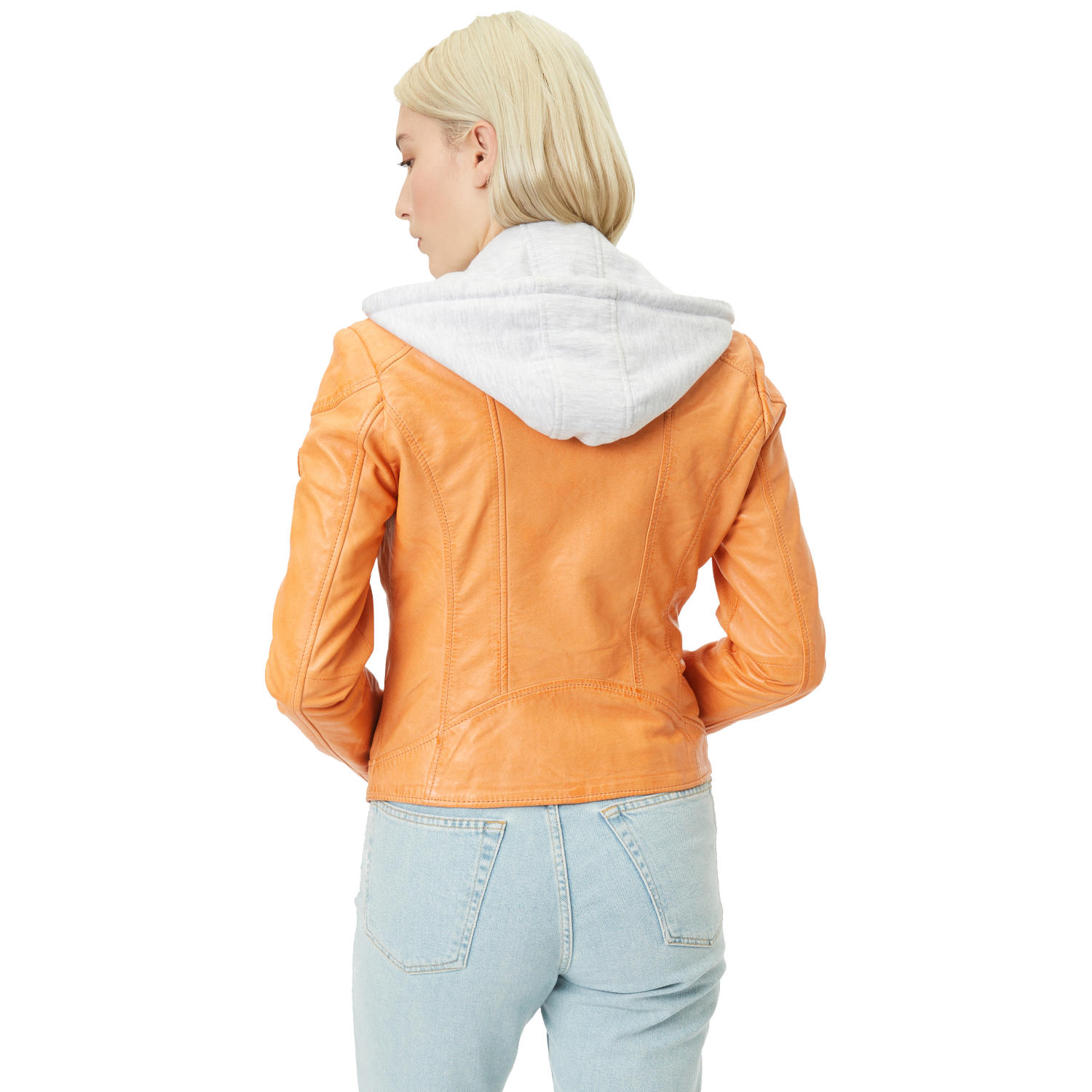 Geaca de Piele Dama Gipsy Portocalie April – Geci de Piele