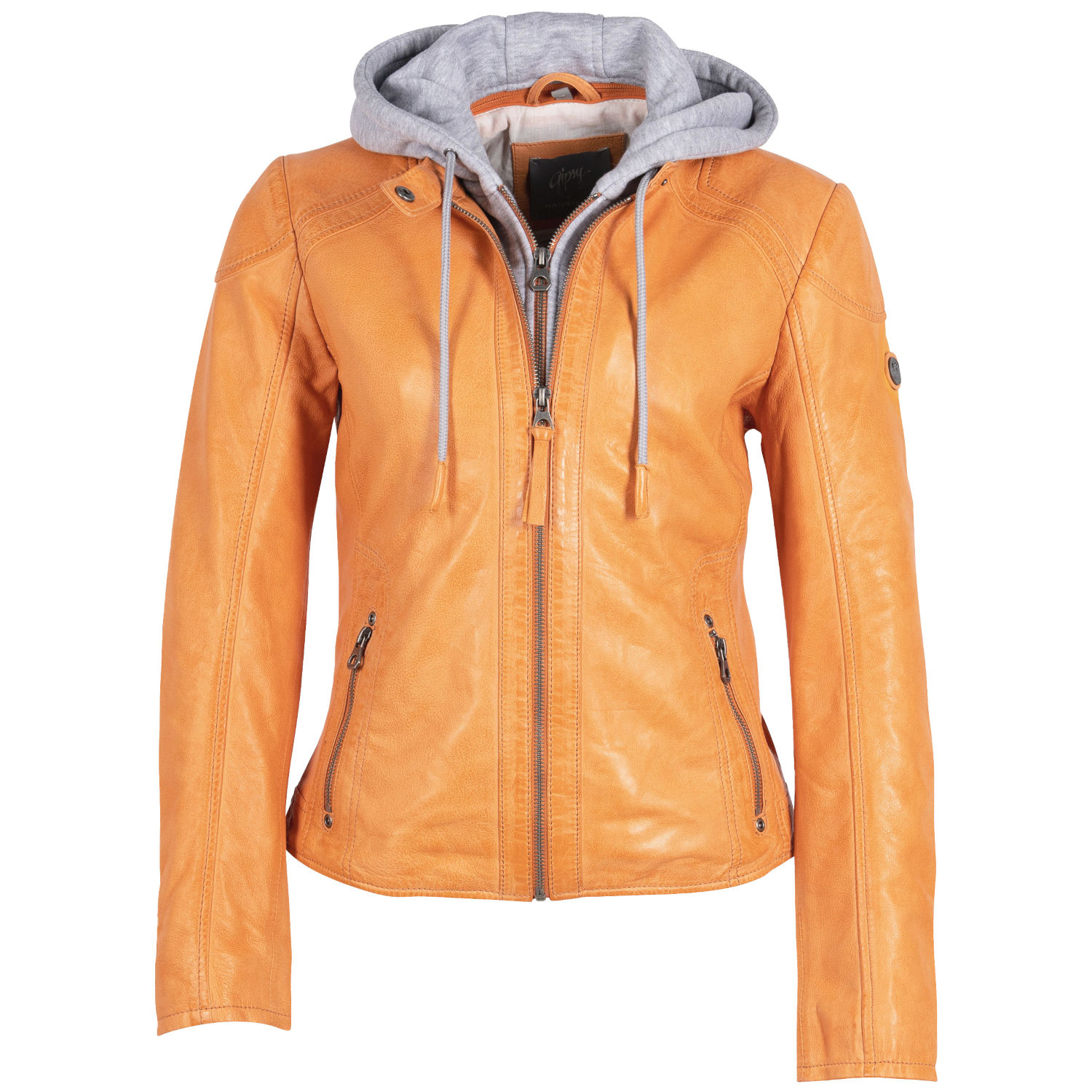 Geaca de Piele Dama Gipsy Portocalie April – Geci de Piele