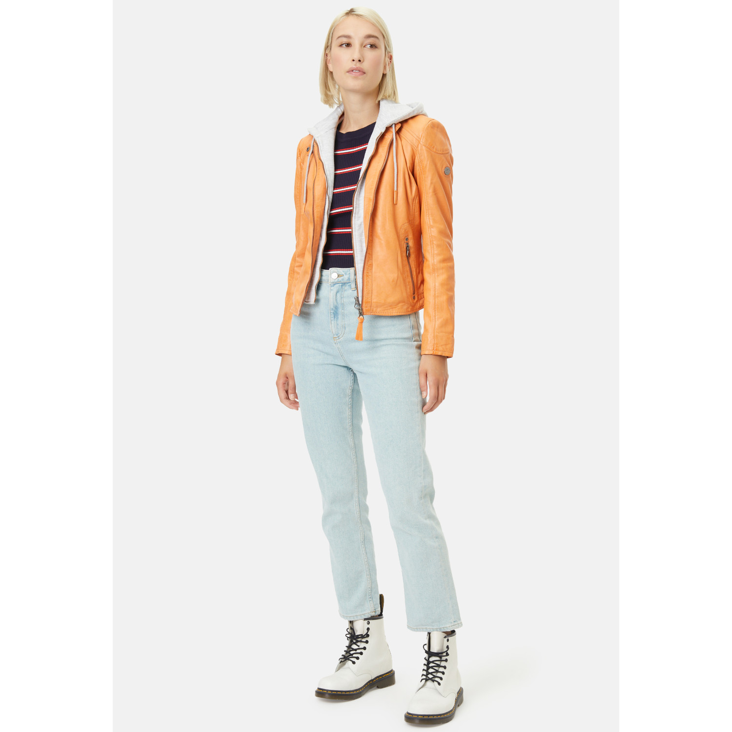 Geaca de Piele Dama Gipsy Portocalie April – Geci de Piele