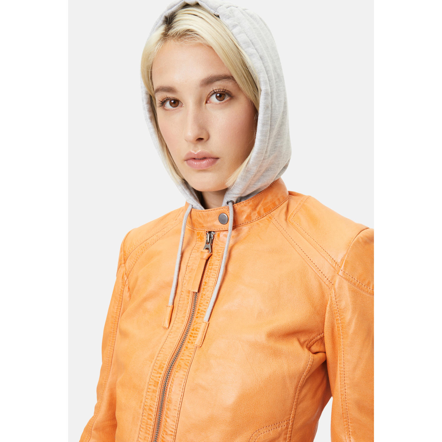 Geaca de Piele Dama Gipsy Portocalie April – Geci de Piele