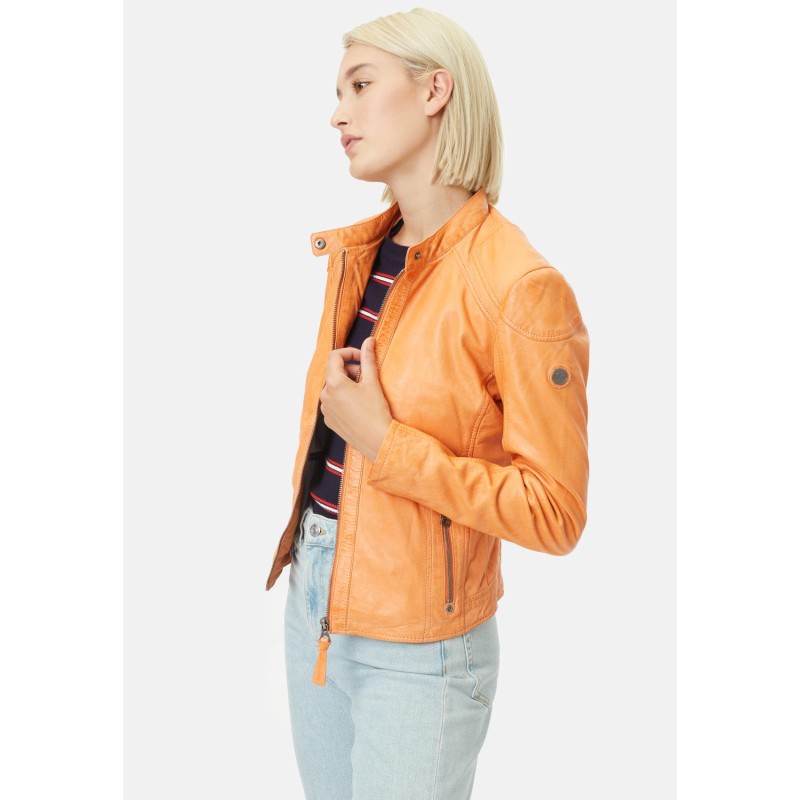 Geaca de Piele Dama Gipsy Portocalie April – Geci de Piele