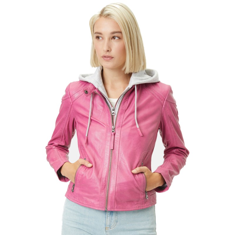 Geaca de Piele Dama Gipsy Roz April – Geci de Piele