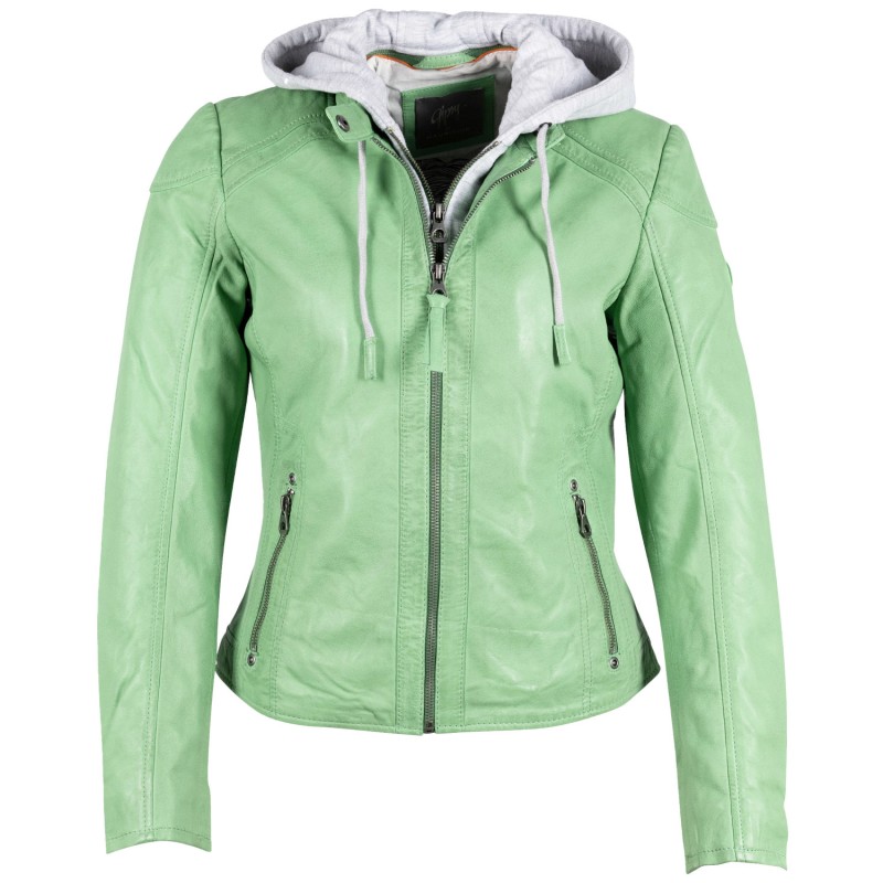 Geaca de Piele Dama Gipsy Verde April – Geci de Piele