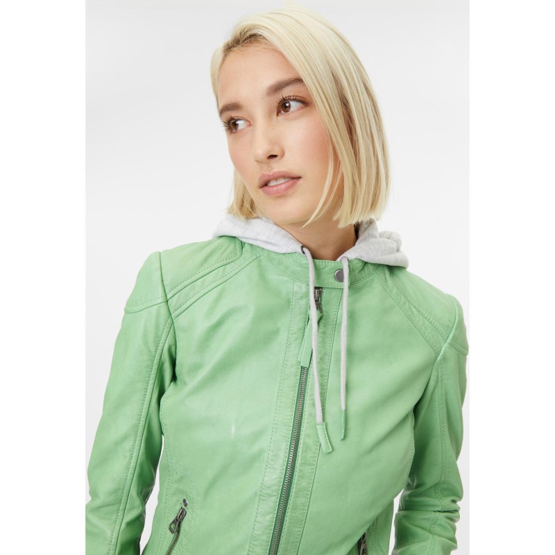 Geaca de Piele Dama Gipsy Verde April – Geci de Piele