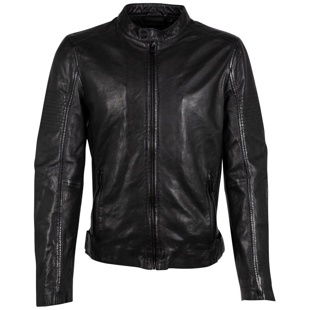 Geaca de Piele Barbati Gipsy Neagra Asher