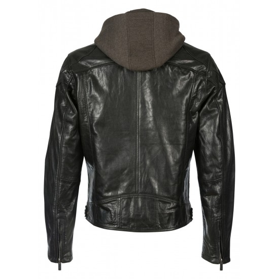 Geaca de Piele Barbati Mauritius Neagra MMBiko